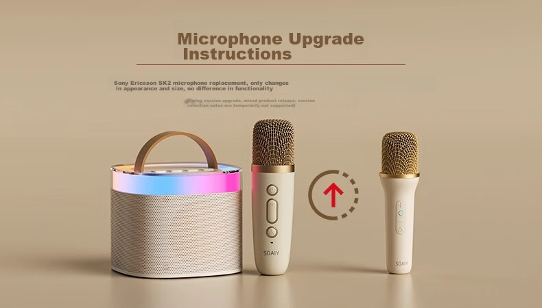 Беспроводной Bluetooth-микрофон Soaiy SK2, портативная караоке-система, встроенный динамик, для домашнего караоке, детский микрофон, набор звуковой системы KTV