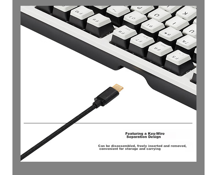 Игровая механическая клавиатура Hyeku X5 с двойным режимом (проводная/беспроводная 2.4G), 108 клавиш, кейкапы PBT, переключатели Kailh BOX Sand Gold, с подставкой для запястий