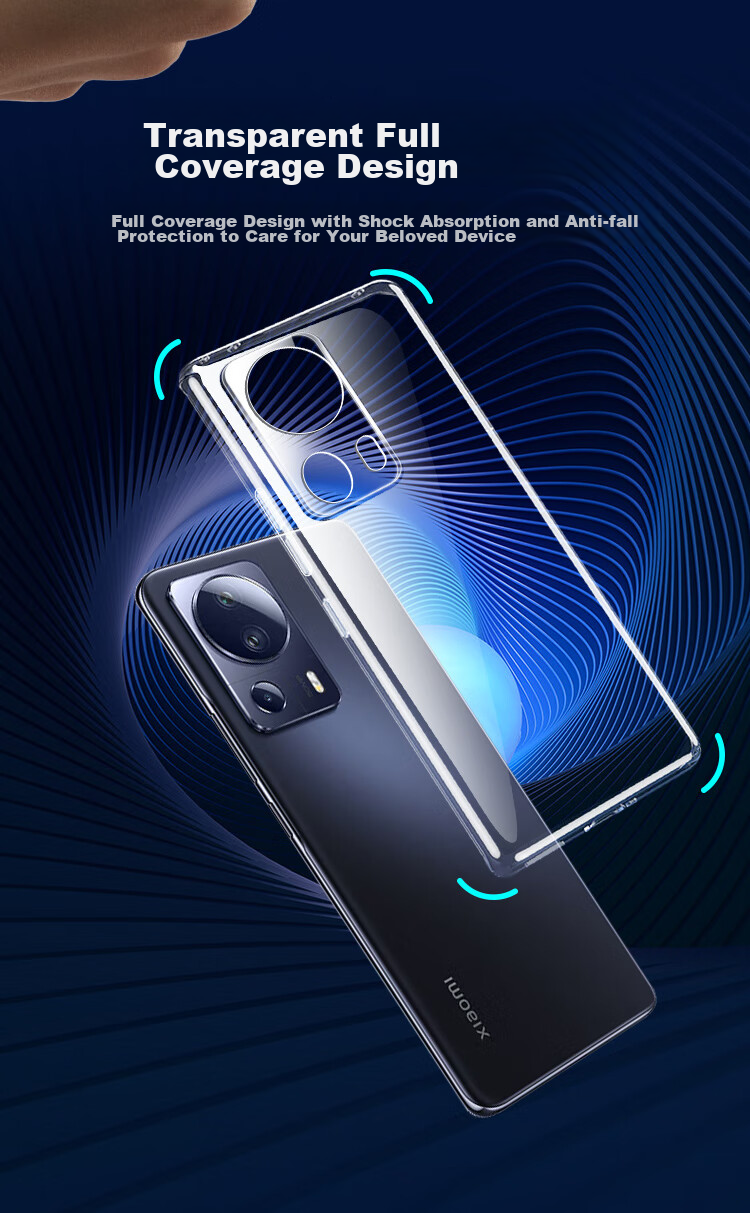 Чехол Freeson для Xiaomi Civi 2, прозрачный, противоударный, с кольцом-держателем и ремешком