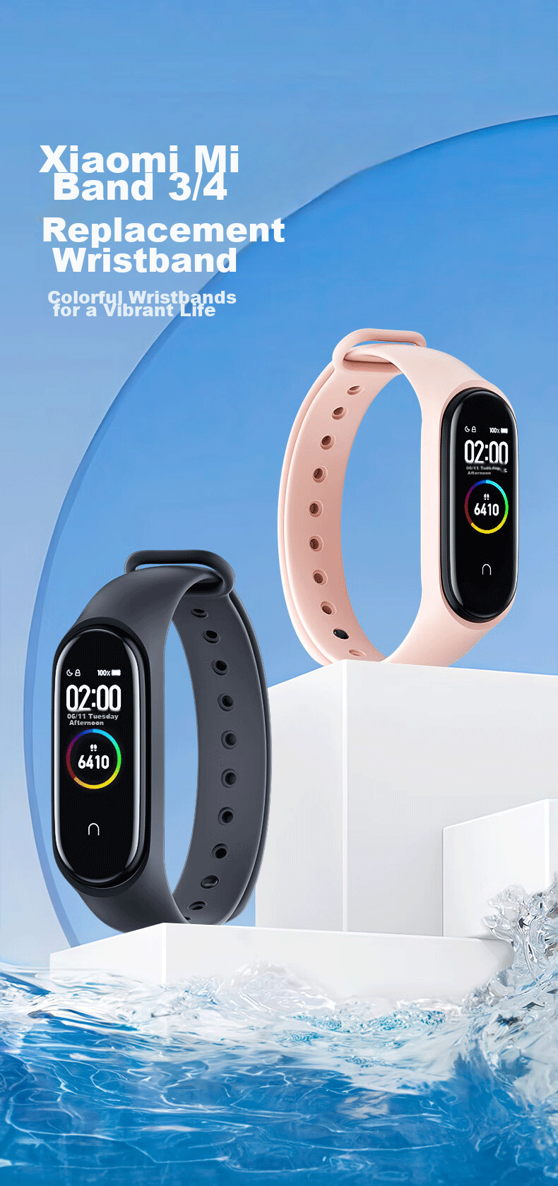 Ремешок CangHua для Xiaomi Mi Band 3/4, спортивный, черный, силиконовый, NFC