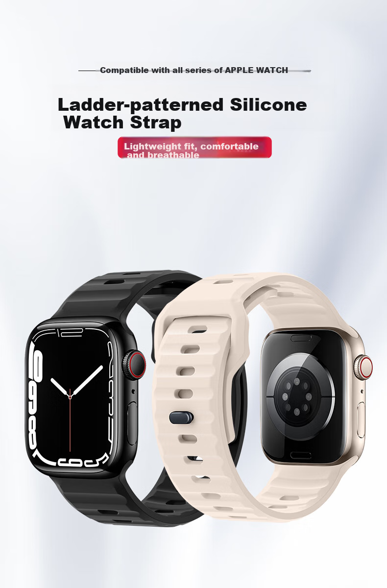 Ремешок BHO для Apple Watch Series 11/Ultra, ступенчатый силиконовый ремешок для IWatch Series 10/9/8/7/6/SE3/2/1, спортивный ремешок