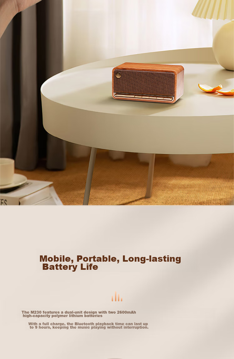 Портативная колонка EDIFIER M230 Limited Edition, ретро-дизайн, Bluetooth 5.0, деревянный корпус, подарочный набор