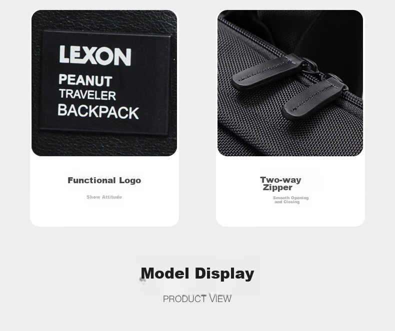 Рюкзак для ноутбука LEXON SPACE, 15.6 дюймов, черный, с расширением