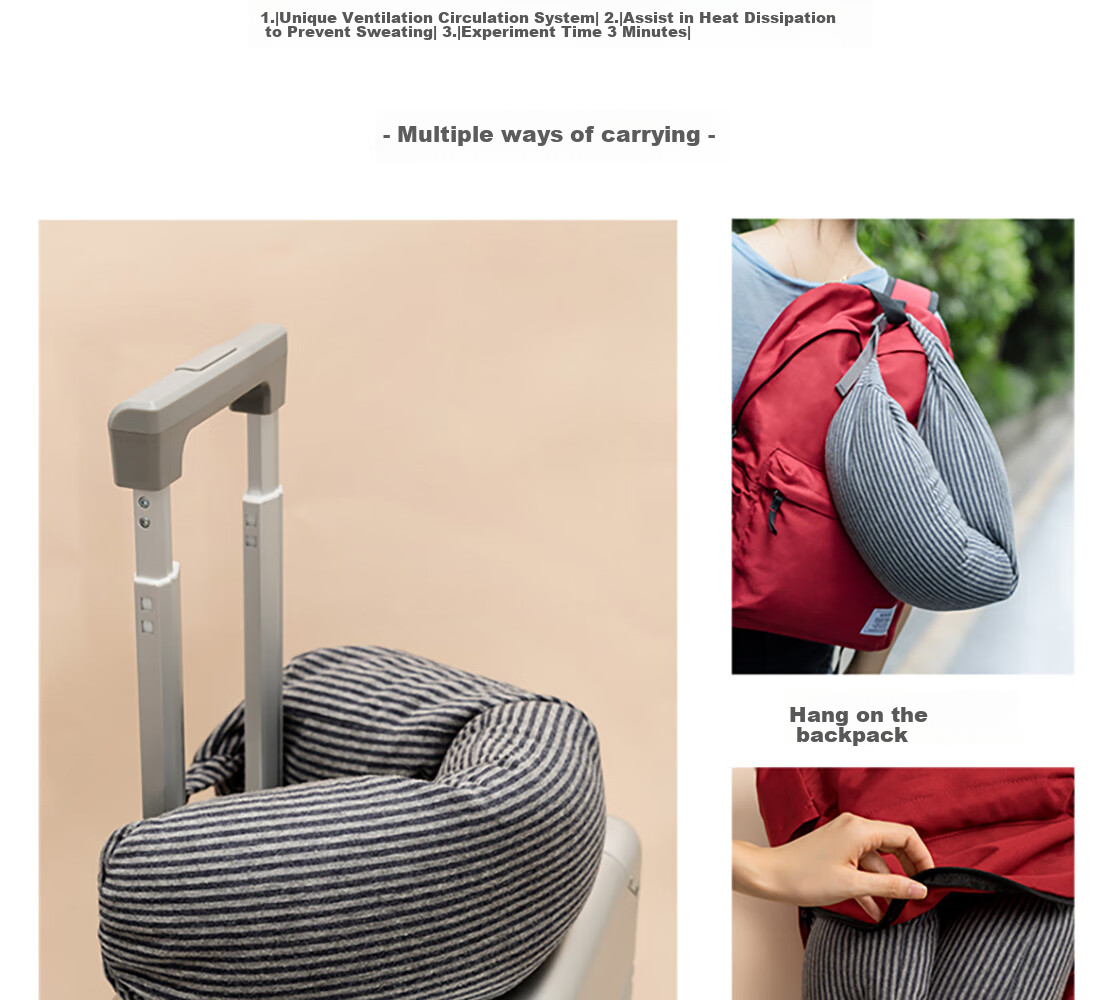 MINISO Подушка для шеи, U-образная, для путешествий, для офиса, сине-серая