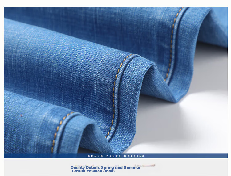 Мужские джинсы JEANSWEST, модель 2025 Autumn, из тонкого ледяного шелка, свободного прямого кроя, универсальные повседневные брюки, светло-голубые, размер 34