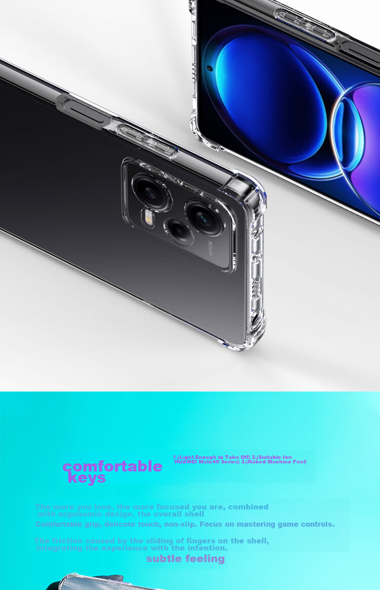 ESCASE Чехол-накладка противоударный для Xiaomi Redmi Note 12 Pro, Прозрачный Белый