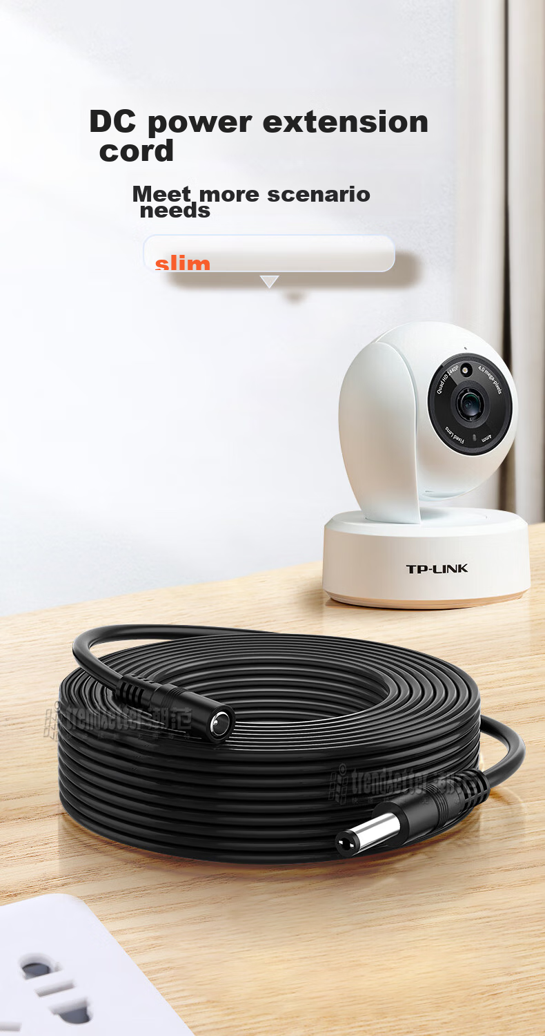 Кабель-удлинитель питания Trendsetter для камер Hikvision Dahua Pulin Xiaomi, 3 метра, CW500/300/400/700S/4C/4 Dual Camera Version, наружный кабель питания для видеонаблюдения, штекер-гнездо