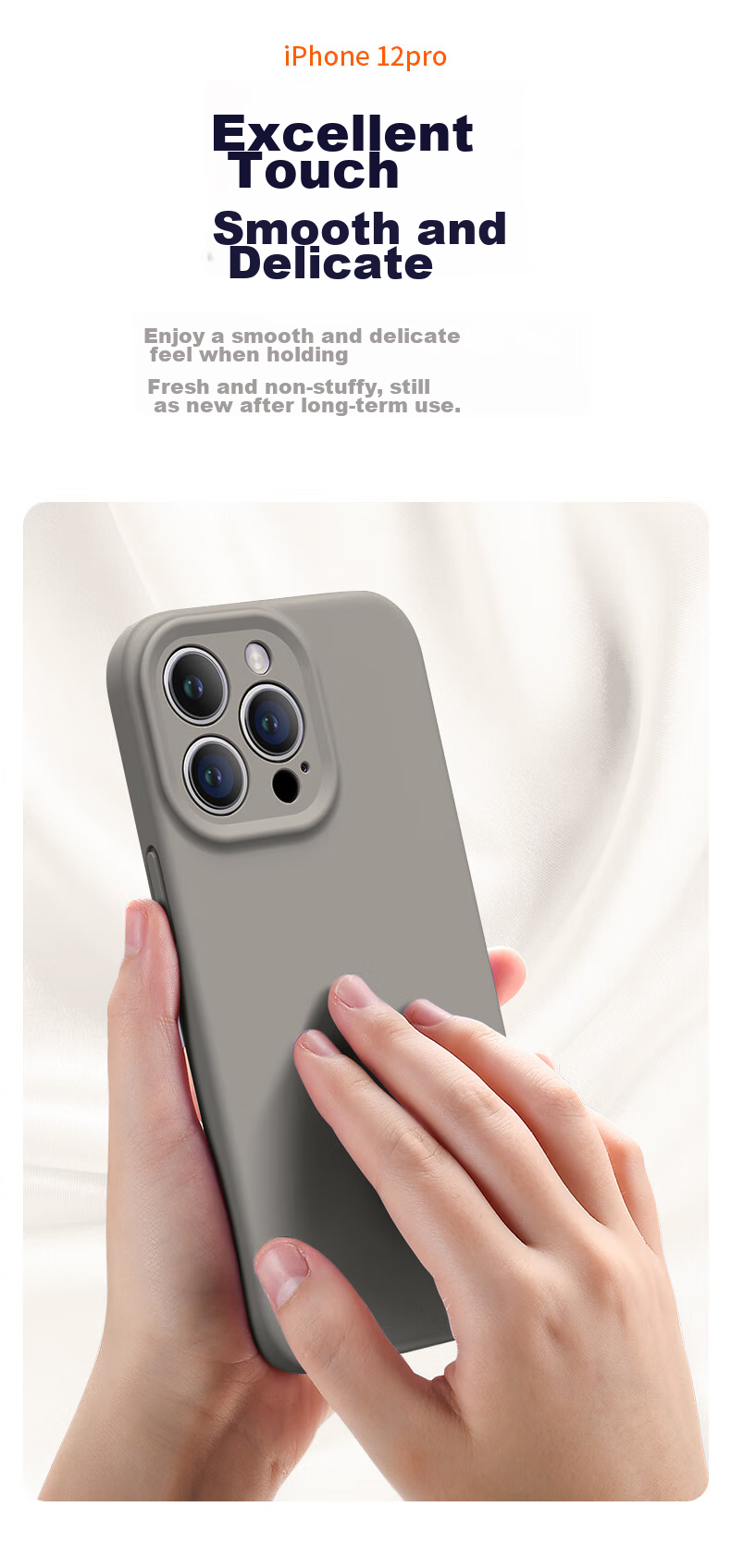 Чехол NEYAA для iPhone 12 Pro, защита всего объектива, жидкий силикон, ультратонкий, ударопрочный, простой мягкий чехол для мужчин и женщин, графитовый серый