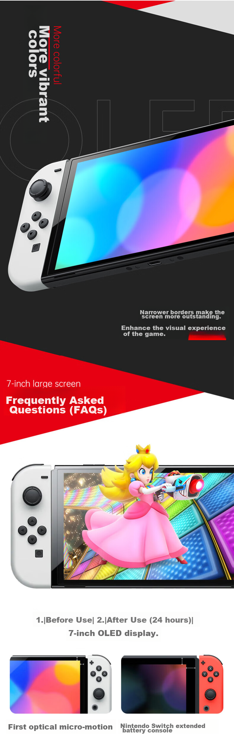 Портативная игровая консоль Nintendo Switch OLED, версия для Гонконга, красно-синяя, 64 ГБ
