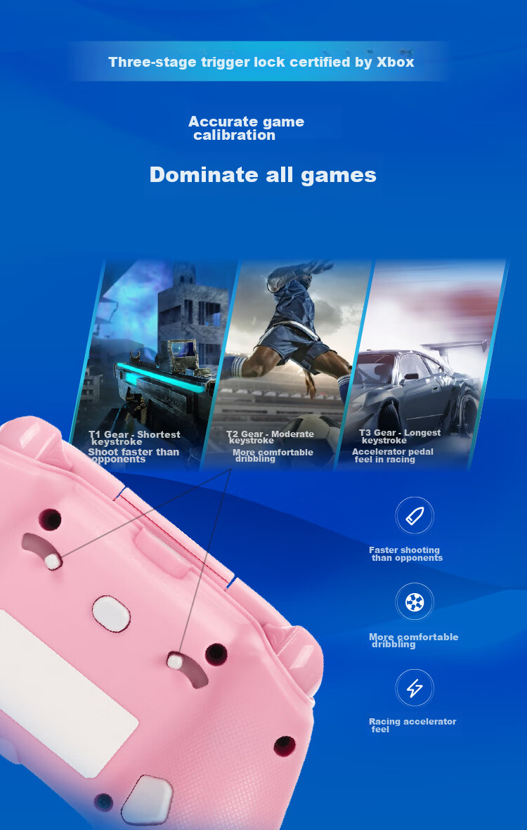 Геймпад PowerA для Xbox Series X|S, PC, Steam, проводной, Pink Lemon