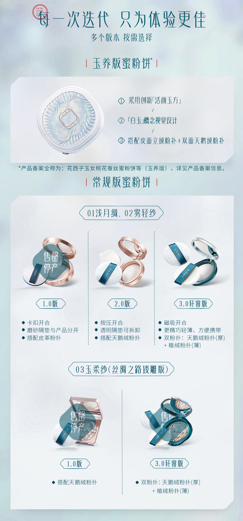 花西子蒙古族印象玉养蜜粉饼04 7g 化妆品定妆散粉持久不脱妆遮瑕