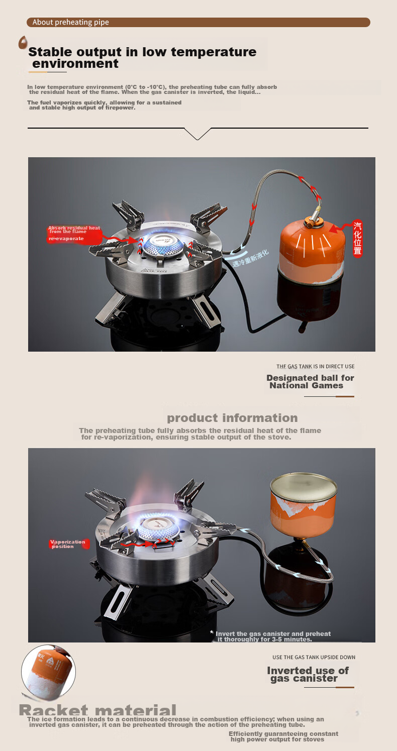 Портативная газовая горелка FIRE-MAPLE, туристическая, для кемпинга, заваривания чая и высокотемпературной готовки, с высокой мощностью 11000 Вт