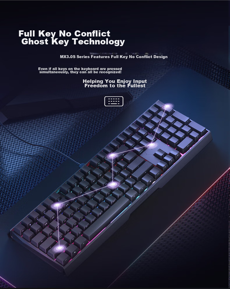 Механическая клавиатура CHERRY MX3.0S, 108 клавиш, алюминиевый корпус, проводная, белая