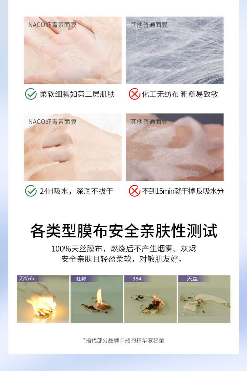 NACO虾青素面膜水光补水保湿淡黄提亮面部保湿补水2盒