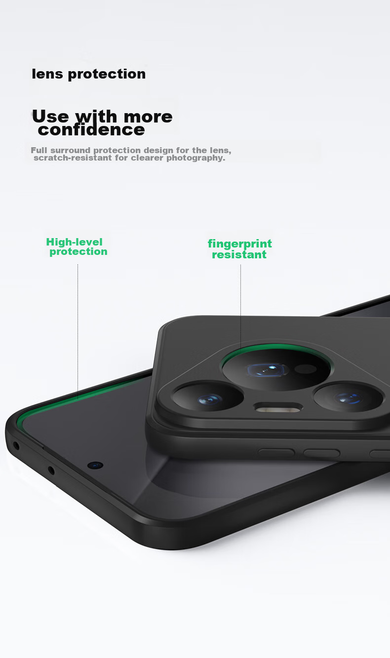 Чехол BIAZE для Huawei P70 Pro/Pro+, Pura70Pro/Pro+, защита от падения, защита от отпечатков пальцев, охлаждение, простой стиль, черный