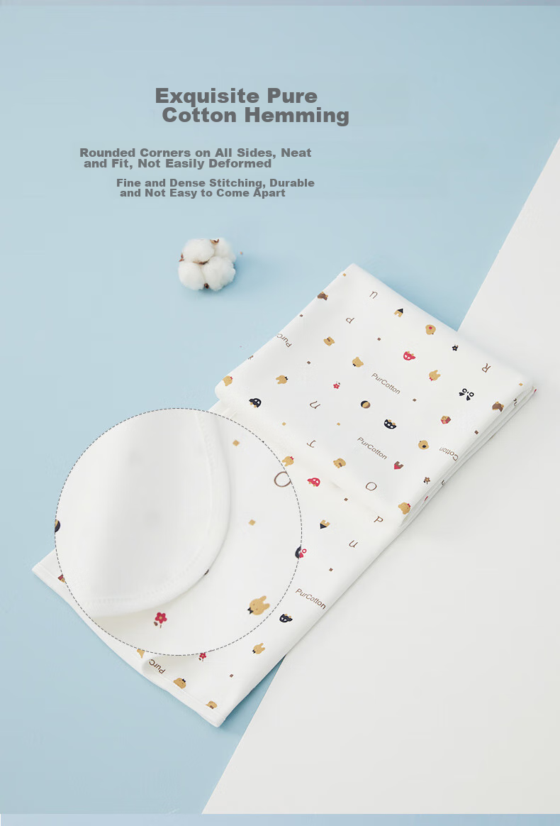 Детская непромокаемая пеленка PurCotton, 90x70 см, хлопковая, водонепроницаемая, дышащая, многоразовая
