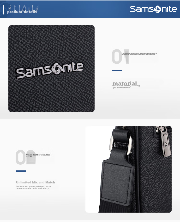 Мужская сумка Samsonite, повседневная сумка-портфель, вмещает IPad, для деловых поездок, подарок на Новый год и День святого Валентина, TK3