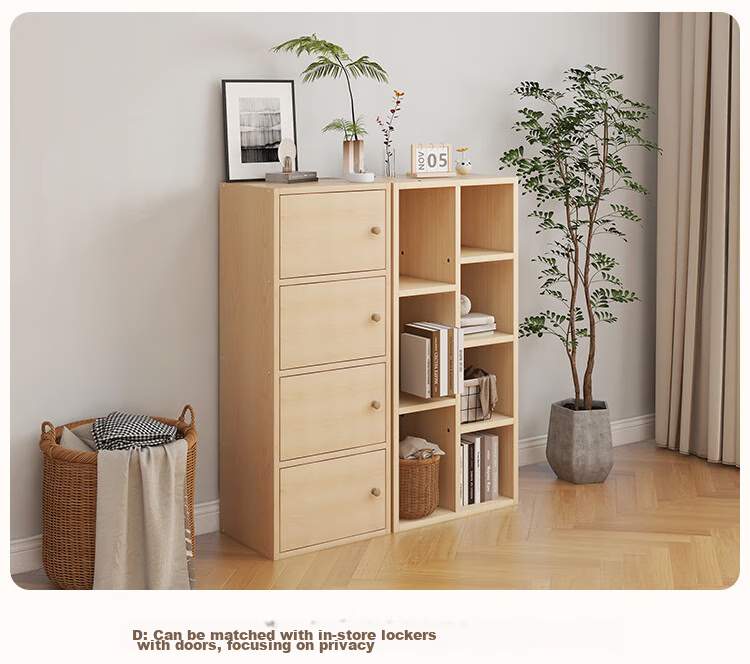 Книжный шкаф Yameile, простой, напольный, для гостиной, спальни, балкона, 7-секционный, цвет сосны Y4382