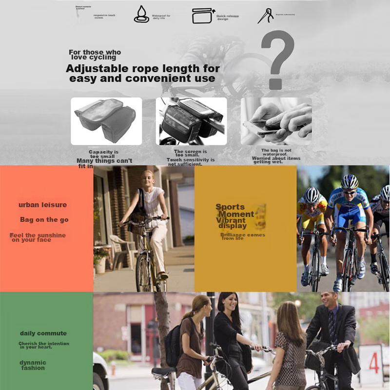 Велосипедная сумка BIKEBROS на руль, аксессуар для горного велосипеда, велооборудование, сумка на верхнюю трубу, водонепроницаемая седельная сумка, сумка для телефона с сенсорным экраном и разблокировкой по отпечатку пальца, синяя [с дождевиком]