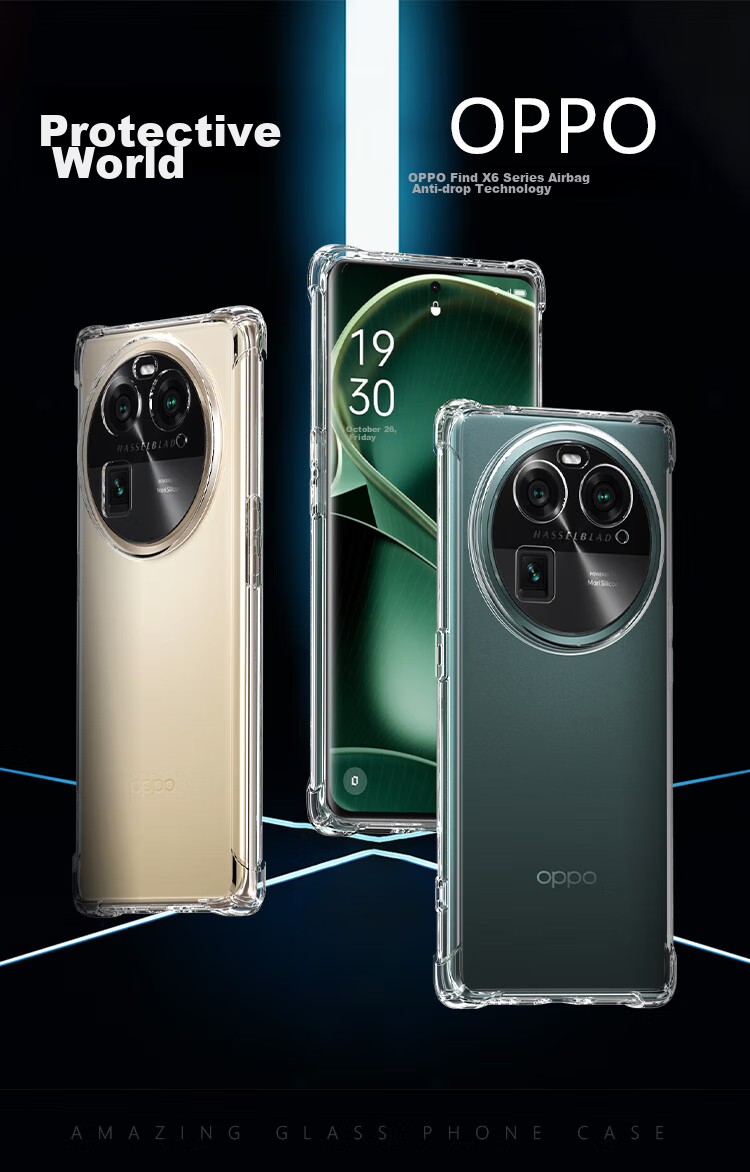 Чехол для телефона ESCAPE для OPPO Find X6, противоударный, прозрачный, силиконовый, с защитой камеры, унисекс, с отверстием для шнурка, прозрачно-белый