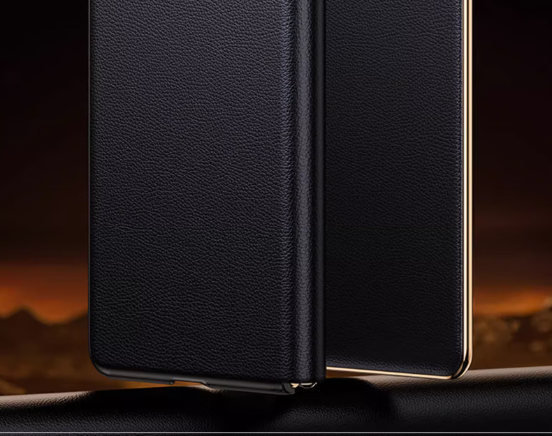 Чехол ZhengJian для Huawei Mate XT/XTs, коллекционное издание, флип-чехол из натуральной кожи, противоударный, ультратонкий, с окном для смарт-флипа, цвет "Розовый"