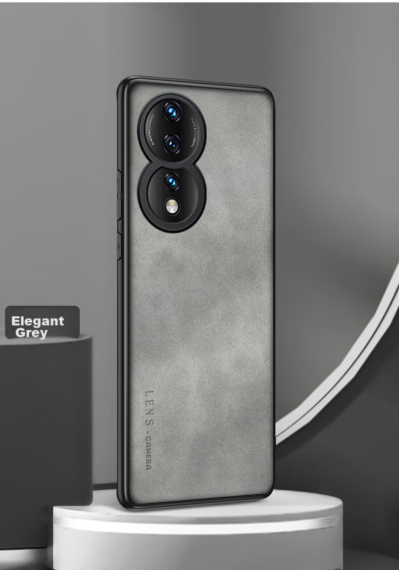 Чехол для телефона SHIYONG, совместимый с Honor 80, элегантный серый, защита объектива, силиконовый мягкий край, противоударный, ультратонкий, кожаная текстура