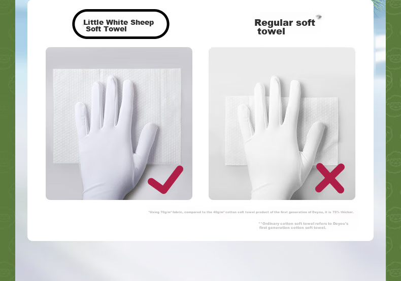 Детские влажные полотенца Deyou Soft Cotton Wipes, 80 шт. * 10 упаковок, одноразовые, утолщенные, для сухого и влажного использования, нежные салфетки для лица