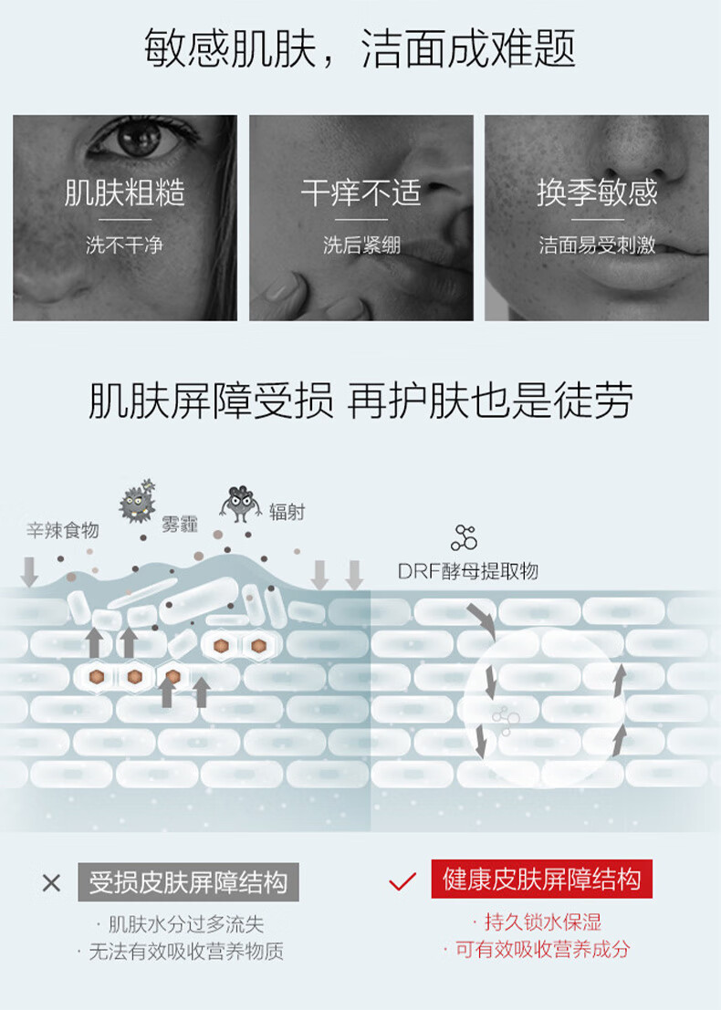 薇诺娜（WINONA）舒护修敏洁面乳80g敏感肌温和保湿不紧绷洗面奶
