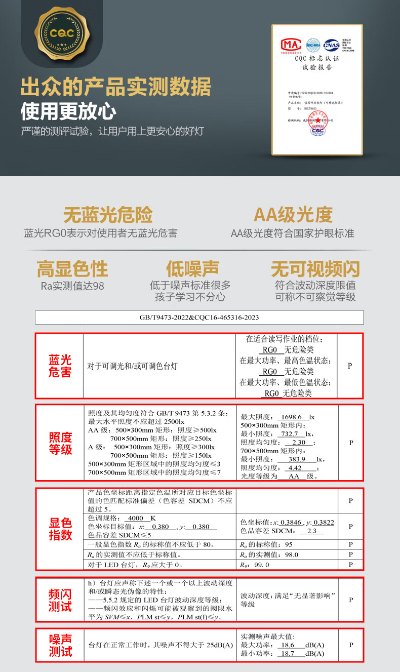 松下（Panasonic）台灯 学习台灯儿童护眼灯 智能LED国AA级儿童学习阅读灯 钢琴灯 致玫