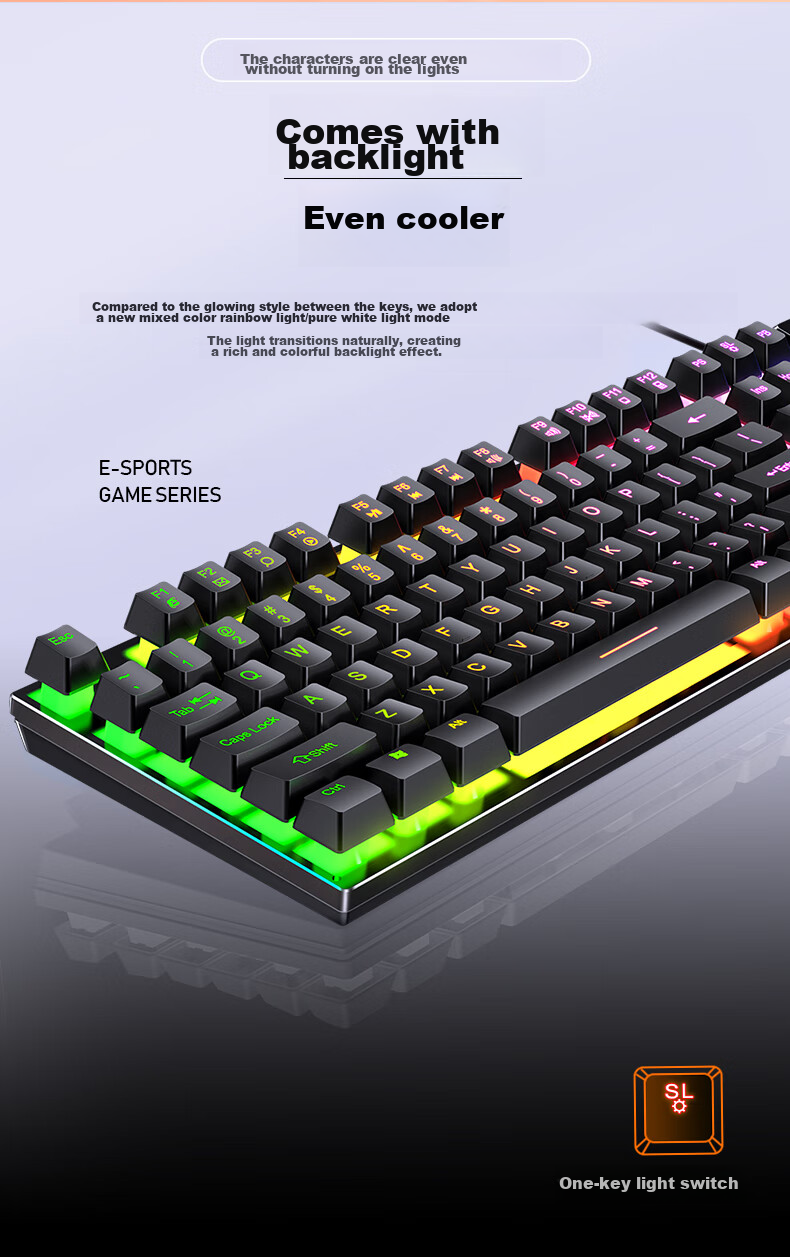 Клавиатура YINDIAO K500, механическая, игровая, с подсветкой, полноразмерная, проводная, черная