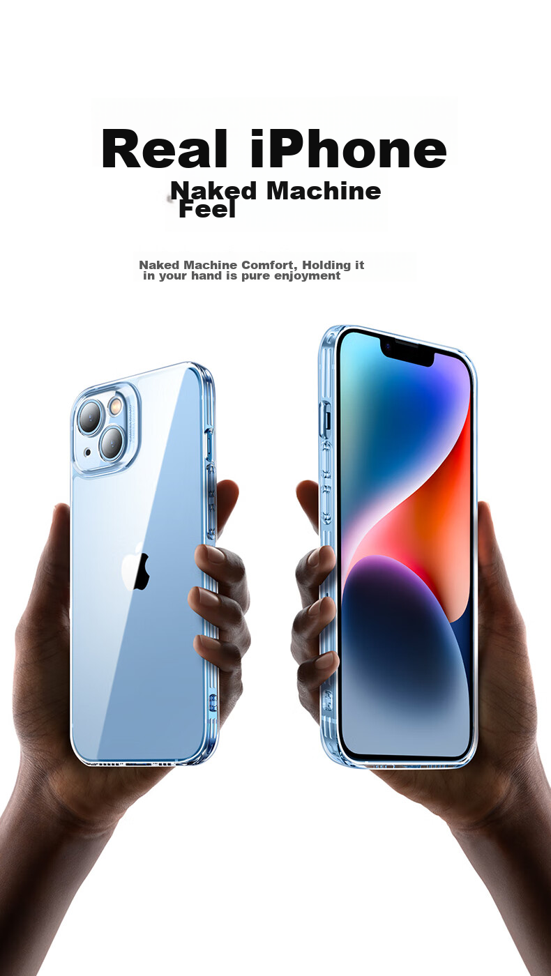 Чехол ESR для iPhone 14 Plus, кристально прозрачный, силиконовый мягкий край, противоударная подушка безопасности, простой дизайн из закаленного стекла, модный дизайн для мужчин и женщин