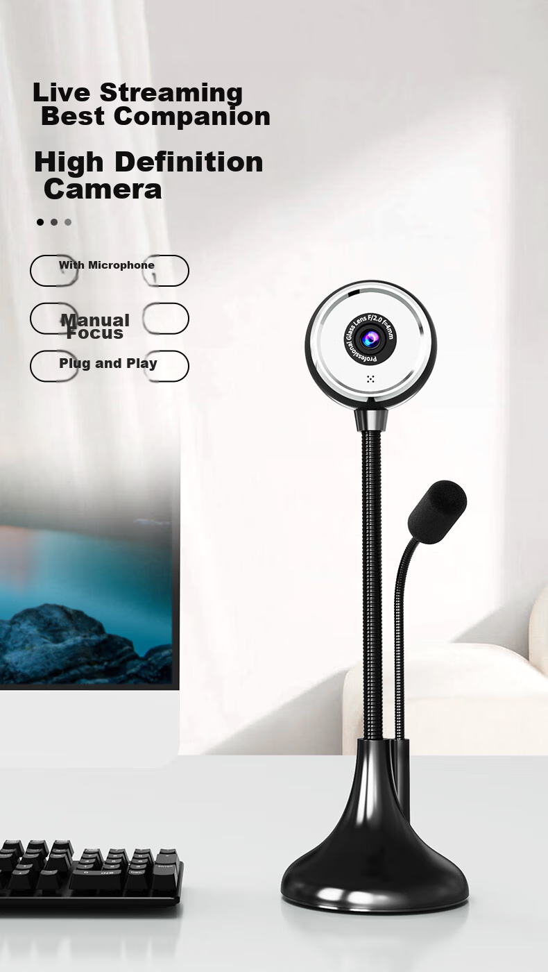HD веб-камера SADA A09 с микрофоном, USB, для компьютера, ноутбука, онлайн-обучения, стриминга