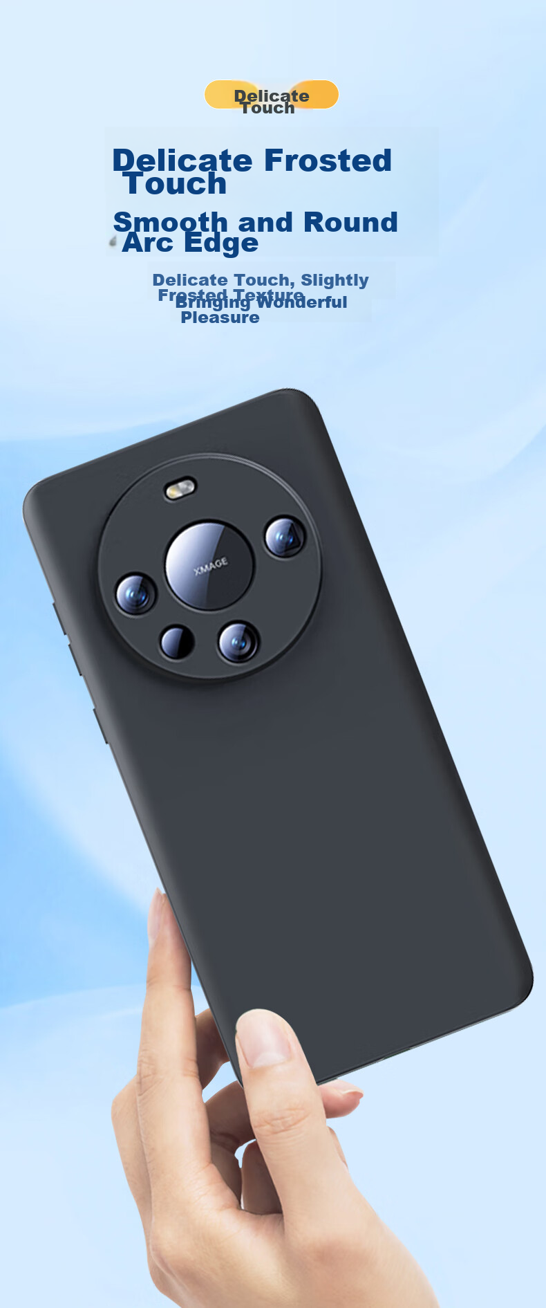 Чехол для Huawei Mate60 KOOLIFE, противоударный, с полной защитой камеры, матовый, черный