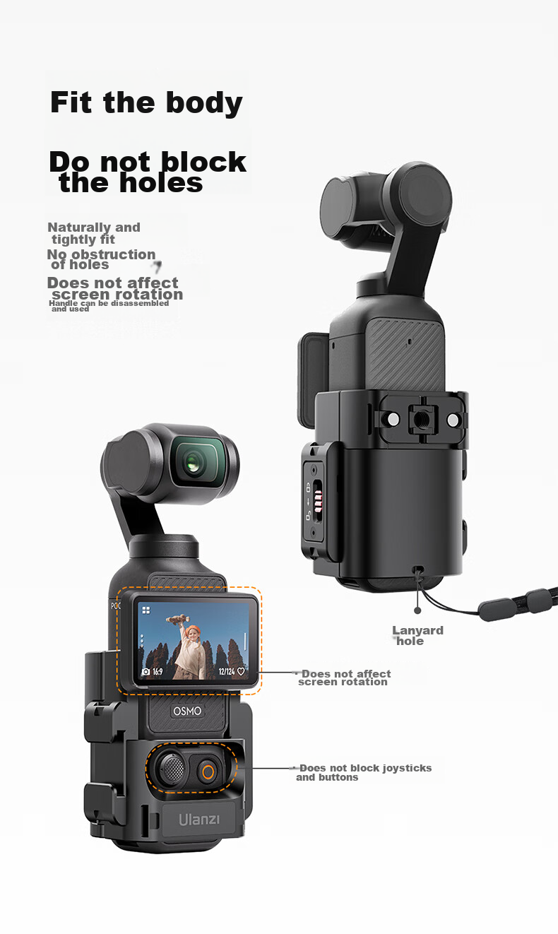 База Ulanzi PK-06 для DJI Osmo Pocket 3, алюминиевая, с креплением для аксессуаров