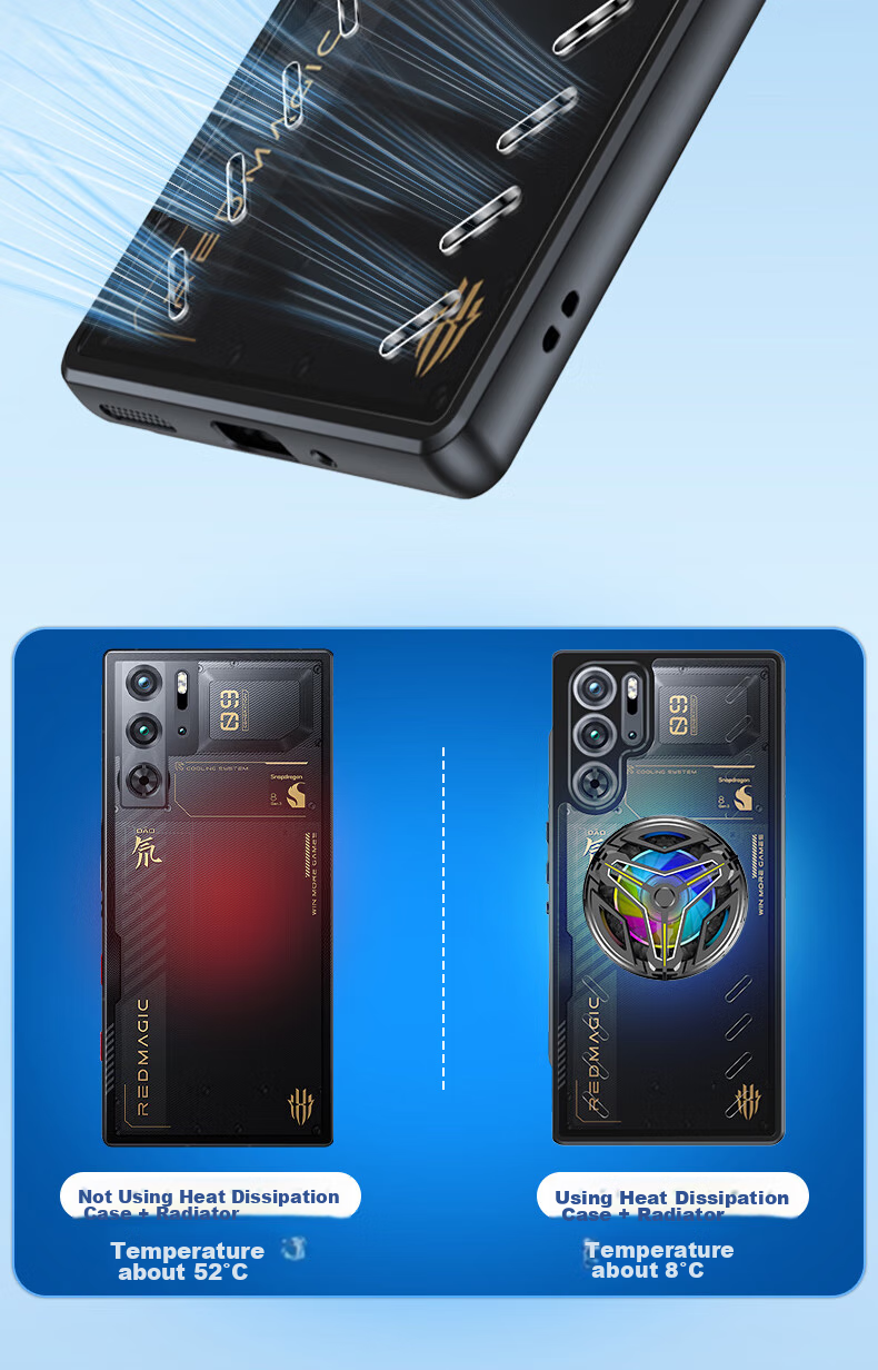 Противоударный чехол для Nubia Red Magic 9Pro/9Pro+/9sPro/9sPro+ Sidefu, прозрачный, с защитой от падения и магнитным кольцом