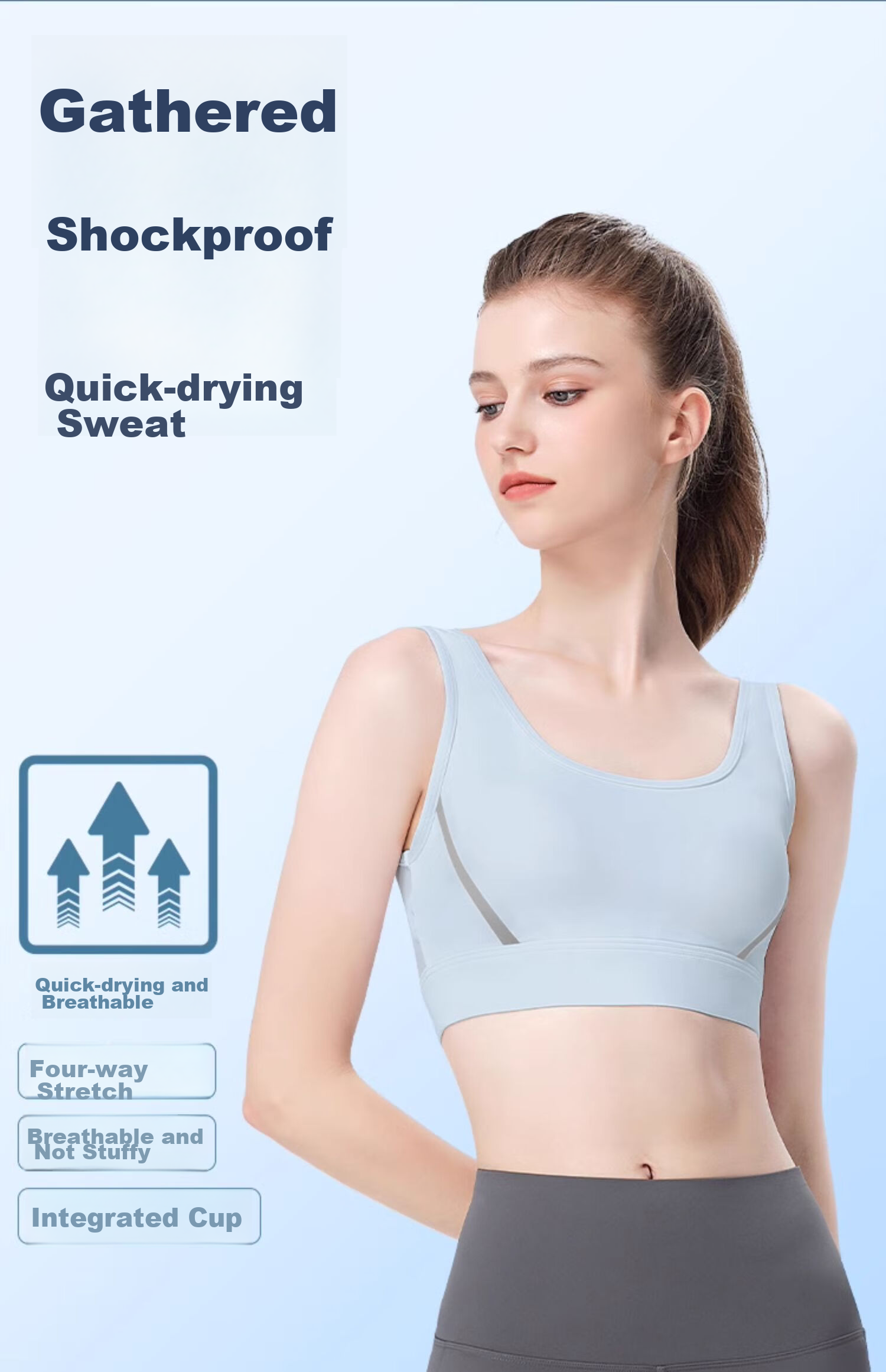 Спортивный бюстгальтер CAMEL High-Intensity Support, цельный, для фитнеса, Y0S1VLZ601A, снежный фиолетовый, M