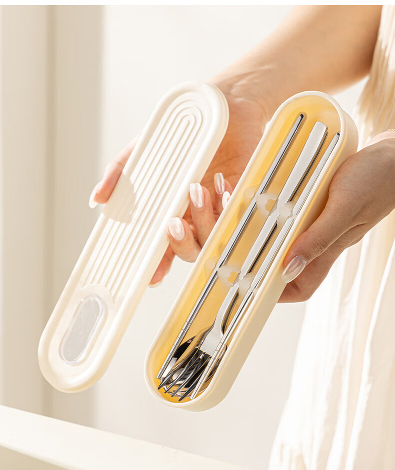 Набор столовых приборов Guangyi из нержавеющей стали 316, портативный набор столовых приборов для студентов и офисных работников, четырехкомпонентный набор GY7339, цвет "316L Простой портативный четырехкомпонентный набор - внебелый"