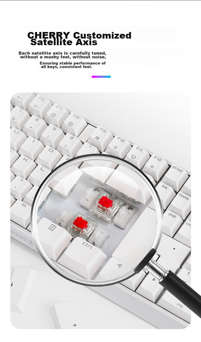 Механическая клавиатура CHERRY MX3.0S, 108 клавиш, алюминиевый корпус, проводная, белая