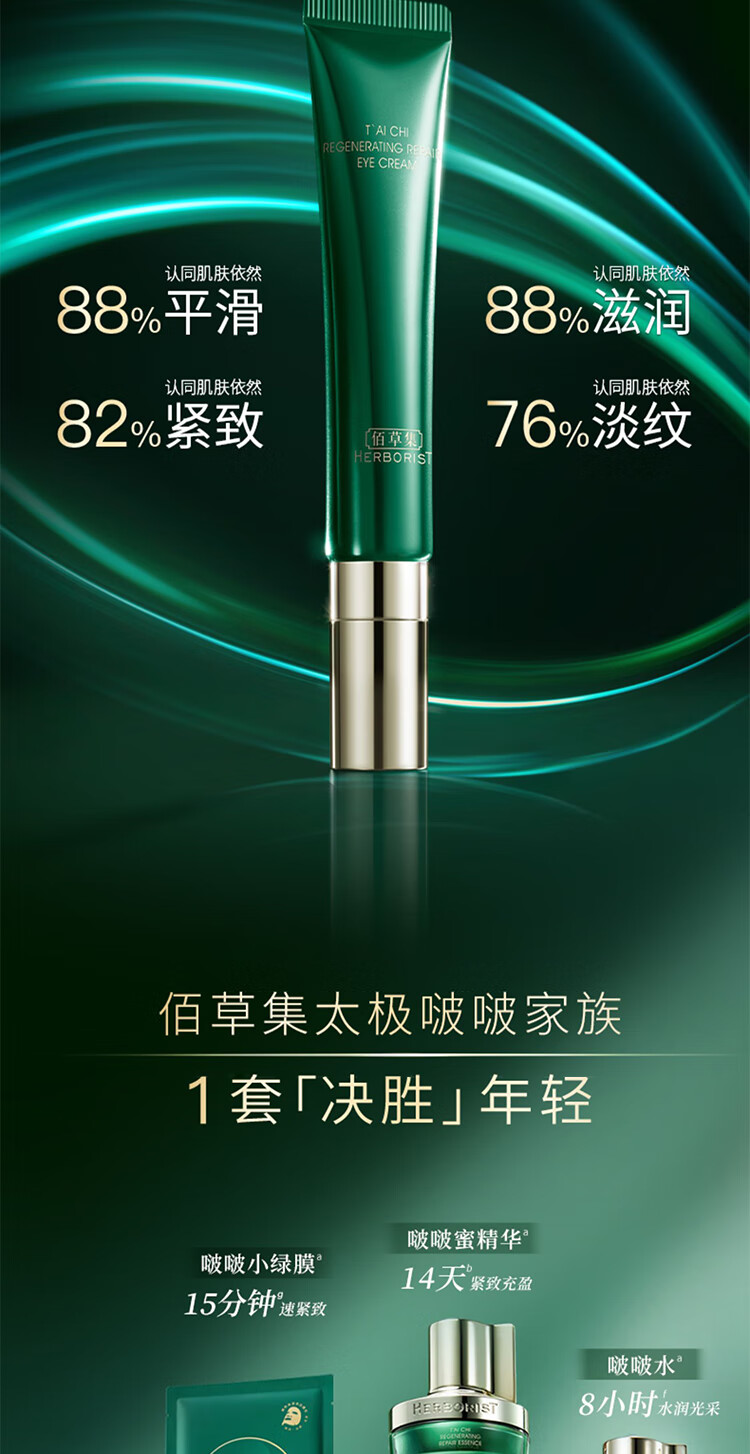 佰草集太极肌源修护啵啵眼霜15g 补水保湿抗皱提拉紧致滋润眼周护肤品 太极生物钟眼霜15g