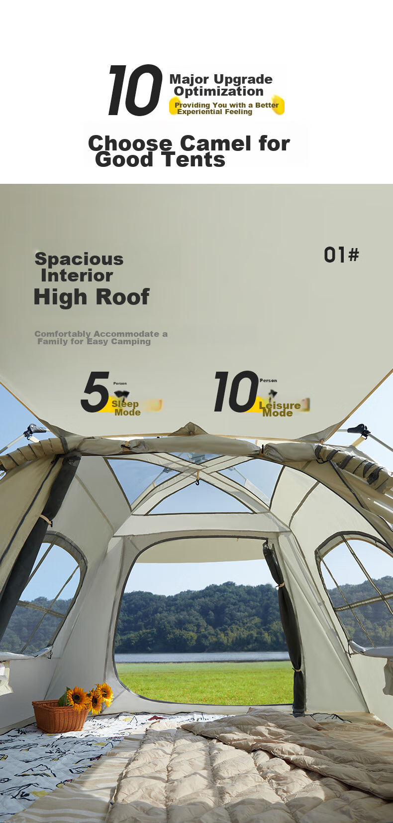 Палатка CAMEL Outdoor Camping Tent, портативная складная, водонепроницаемая, автоматическая, 173BA6B112