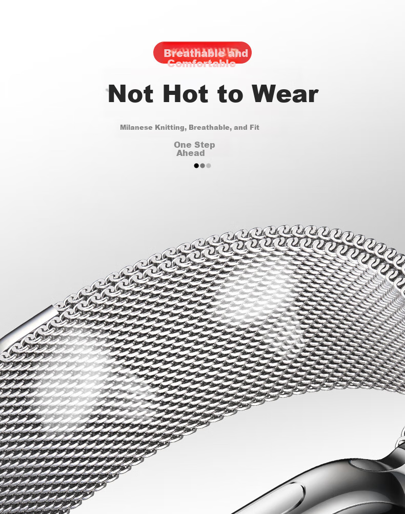 Ремешок BHO Milanese Loop из нержавеющей стали для Apple Watch S11/S10/SE/Ultra3, магнитная застежка, размер 38/40/41/42 мм