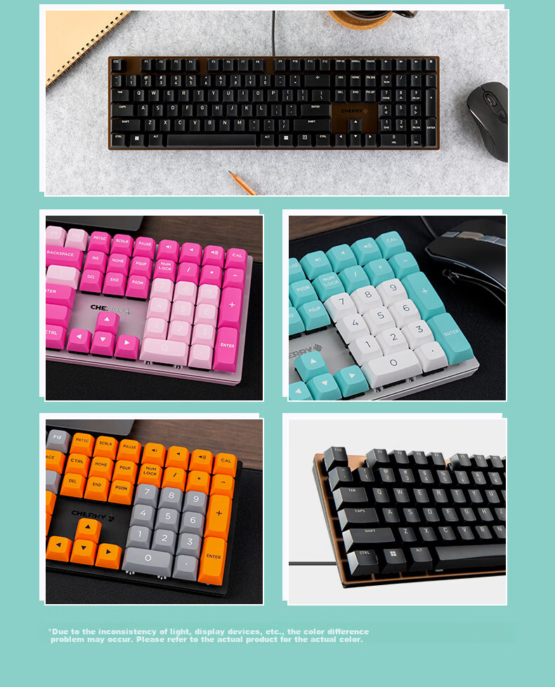 Механическая клавиатура CHERRY KC200, офисная и игровая, проводная, 108 клавиш, красный переключатель, PBT кейкапы, цвет серо-оранжевый