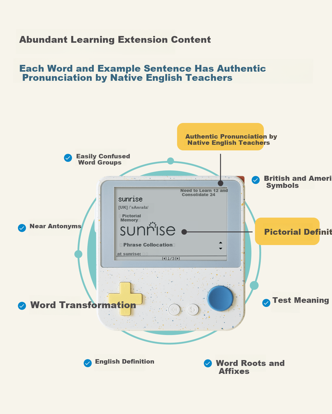 Устройство для изучения лексики Baicizhan Vocabulary Machine Max с большим E-ink экраном, реальным произношением, портативное, синхронизированное с учебниками, для запоминания словарного запаса учащихся начальной и средней школы, инструмент для подготовки к экзаменам.