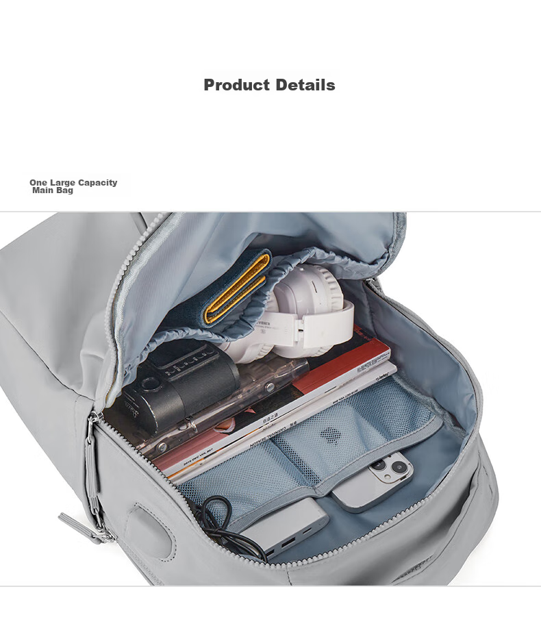 Рюкзак Landcase 8060, серый, вместительный, для путешествий и ноутбука
