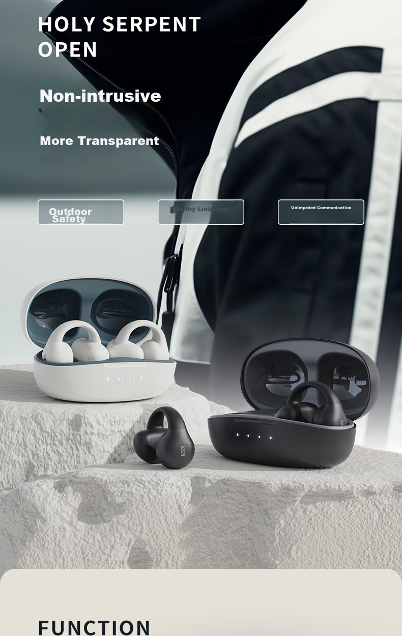 Беспроводные наушники Holy Serpent Meteorite C2 True Wireless Bluetooth, накладные, с костной проводимостью, для спорта, с шумоподавлением, совместимы с Apple и Huawei