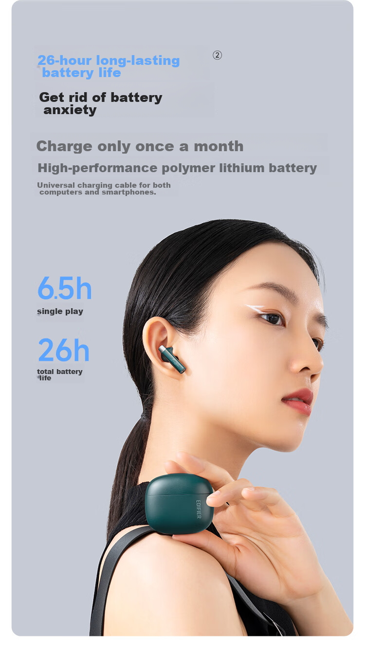Беспроводные наушники EDIFIER Zero Buds, True Wireless, Bluetooth 5.3, полувнутриканальные, белый