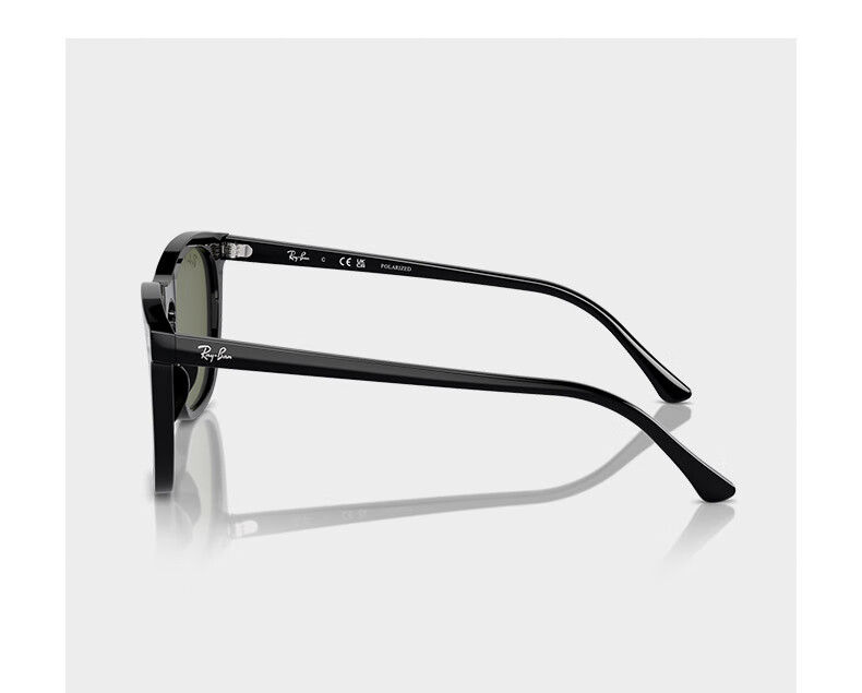 Солнцезащитные очки RayBan ORB2210F, квадратная оправа, 901/31 Черная оправа с зелеными линзами, размер 53