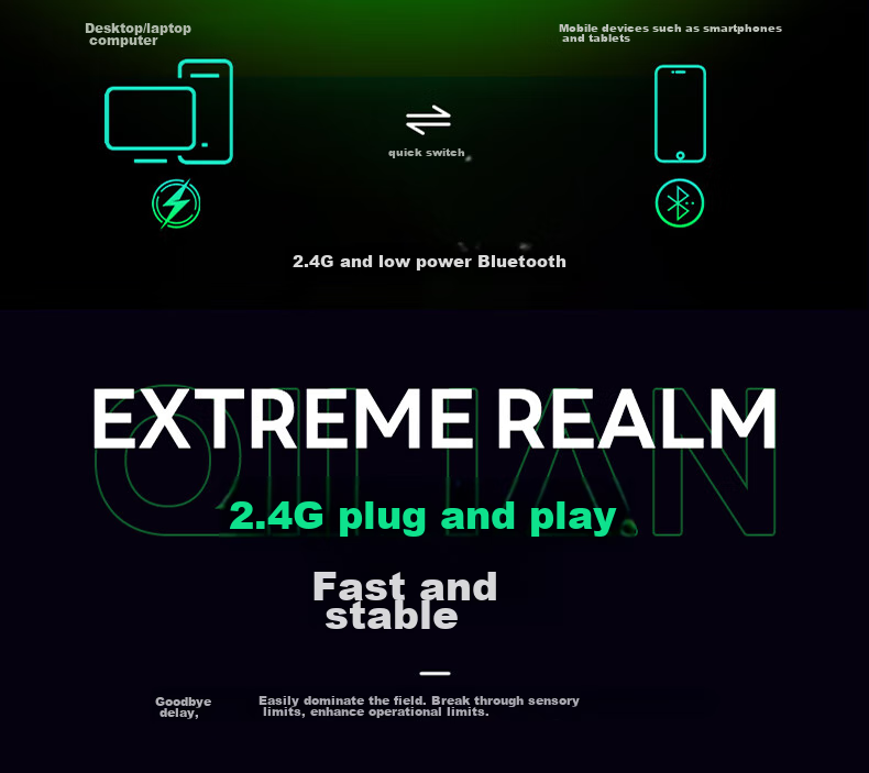Беспроводные игровые наушники Qilian A7, 2.4G/Bluetooth 5.4, накладные, с микрофоном, IPX5, черный
