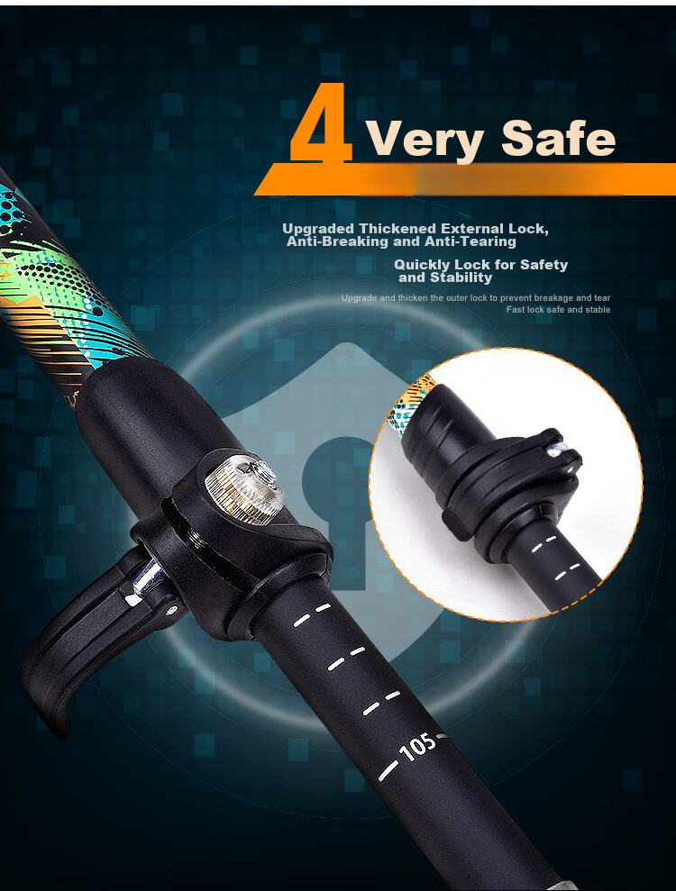 Треккинговые палки Lubinxun Carbon Ultra-Light, складные, телескопические, карбоновые, для трейлраннинга и хайкинга, короткая версия, зеленые