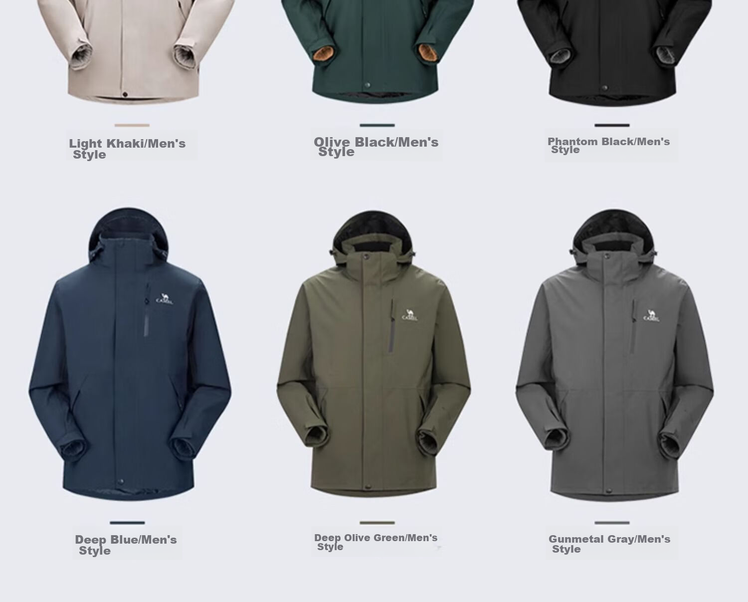 Куртка CAMEL CamelTex Outdoor мужская и женская, ветрозащитная, водонепроницаемая, маслостойкая, трикотажная, 3-в-1, утепленная, для холодной погоды, черная, размер M